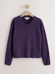 Violet - Pull super doux à Manches longues à Col V - Image 1 de 4