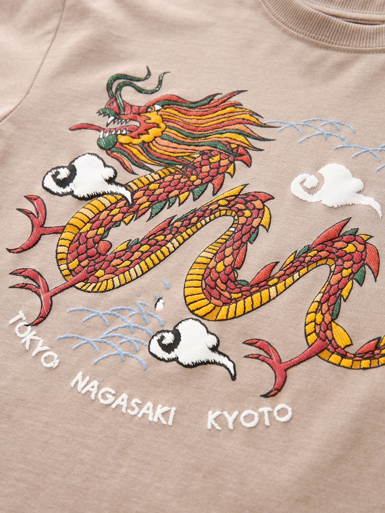 Stone Dragon Relaxed Fit Short Sleeve Graphic T-Shirt (3-16yrs) - Image 3 of 3