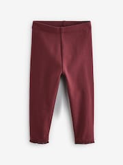Burgundy Red Lace Trim Leggings (3mths-7yrs) - Image 1 of 4