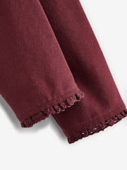 Burgundy Red Lace Trim Leggings (3mths-7yrs) - Image 3 of 4