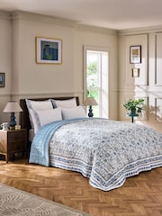Nina Campbell Blue Indienne Quilted Bedspread - Image 1 of 6
