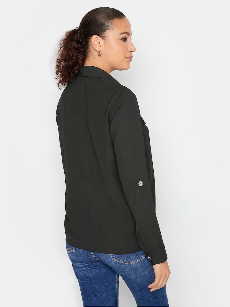 Long Tall Sally Black Long Sleeve Utility Shirt - Image 2 of 5