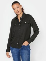 Long Tall Sally Black Long Sleeve Utility Shirt - Image 4 of 5