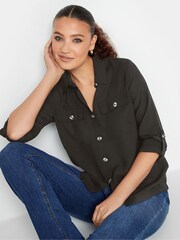 Long Tall Sally Black Long Sleeve Utility Shirt - Image 5 of 5