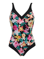 Pour Moi Black Floral Contour Control Swimsuit - Image 4 of 5