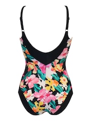 Pour Moi Black Floral Contour Control Swimsuit - Image 5 of 5