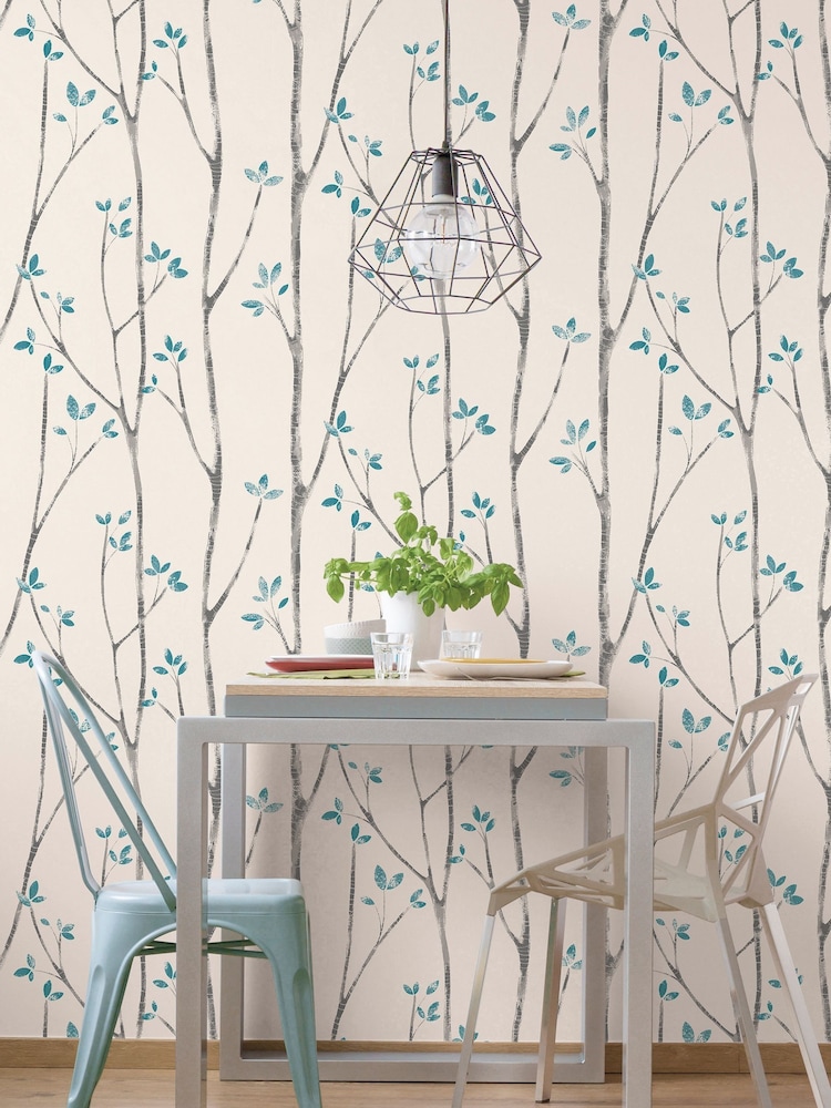 Urban Walls Grey Scandi Tree Wallpaper - Image 2 of 4