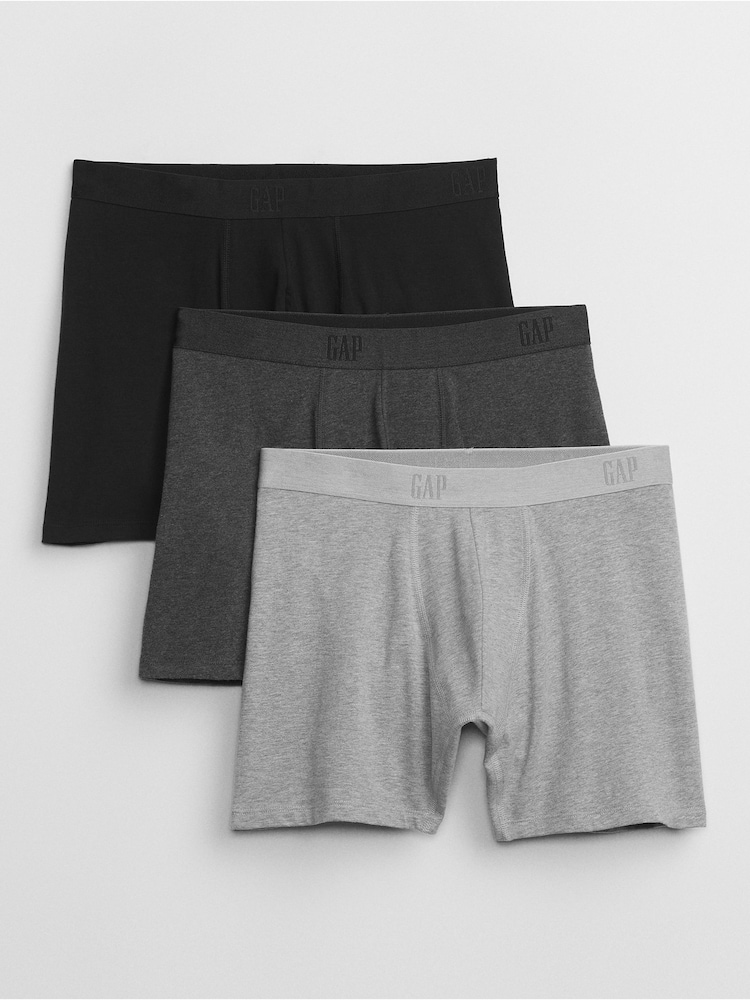 Gap Grey/Black Cotton Logo 3 Pack Boxers - Image 1 of 1