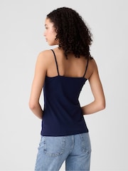 Gap Navy Blue Fitted Adjustable Strappy Top - Image 3 of 5
