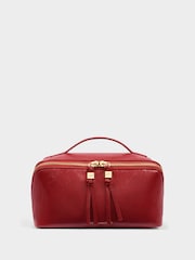 Katie Loxton Bright Red Soho Medium Make Up / Wash Bag - Image 1 of 4