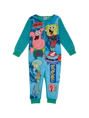 Vanilla Underground Blue Spongebob Fleece Kids All-In-One - Image 1 of 5