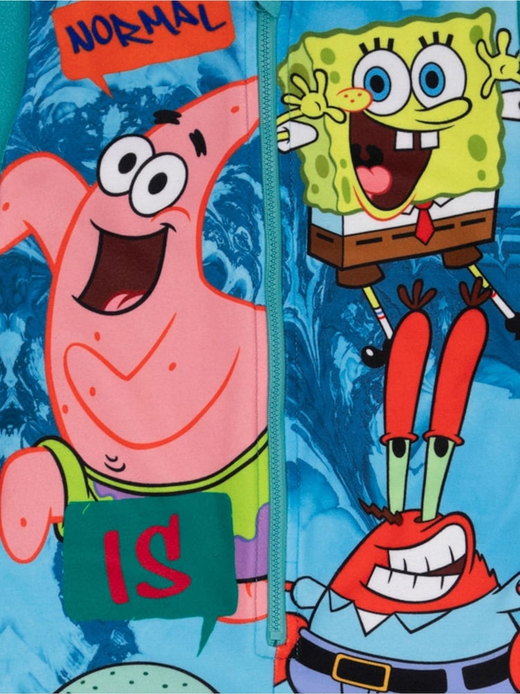 Vanilla Underground Blue Spongebob Fleece Kids All-In-One - Image 5 of 5