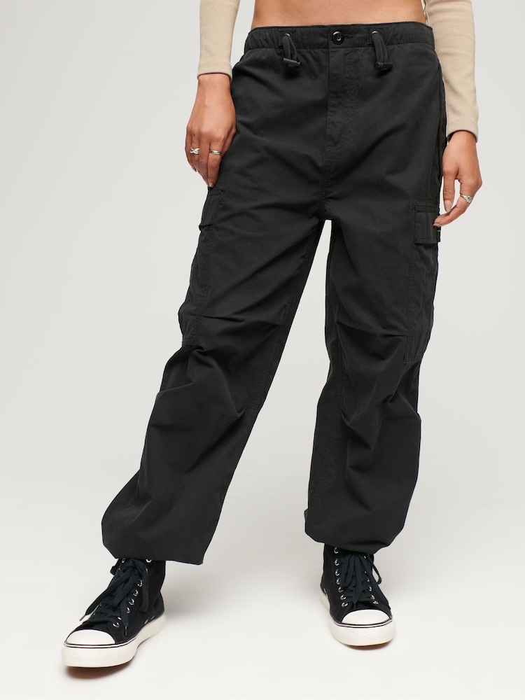 Superdry Black Parachute Grip Trousers - Image 1 of 6
