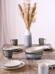 Widdop Set of 4 Grey Tile Pattern Pasta Bowls - Image 1 of 8