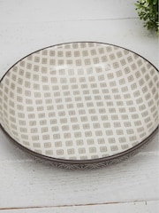 Widdop Set of 4 Grey Tile Pattern Pasta Bowls - Image 4 of 8