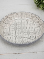 Widdop Set of 4 Grey Tile Pattern Pasta Bowls - Image 5 of 8