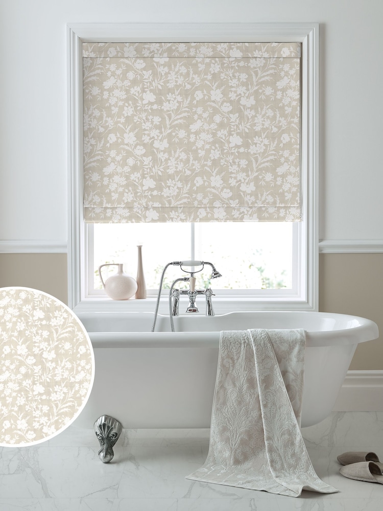 Laura Ashley Dove Grey Rye Made to Measure Roman 100% Cotton Blinds - Image 1 of 5
