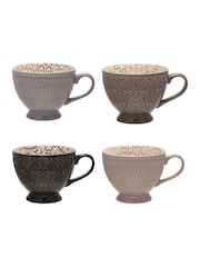 Widdop Set of 4 Grey Tea Cups - Image 2 of 6