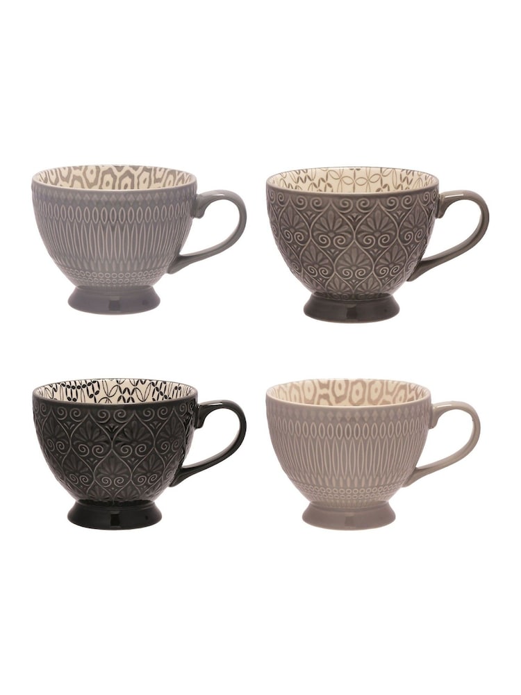 Widdop Set of 4 Grey Tea Cups - Image 2 of 6