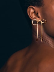 Katie Loxton Gold Tone Amelie Bow Oversized Earrings - Image 2 of 5