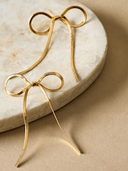 Katie Loxton Gold Tone Amelie Bow Oversized Earrings - Image 4 of 5