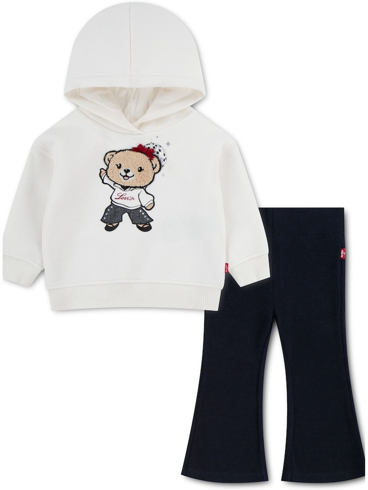Levi's® Pullover Hoodie and Flared Ribbed Joggers Set 2 Piece - صورة 1 من 3