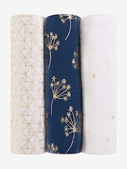 aden + anais White Large 100% Cotton Muslin Blankets 3 Pack - Image 1 of 6