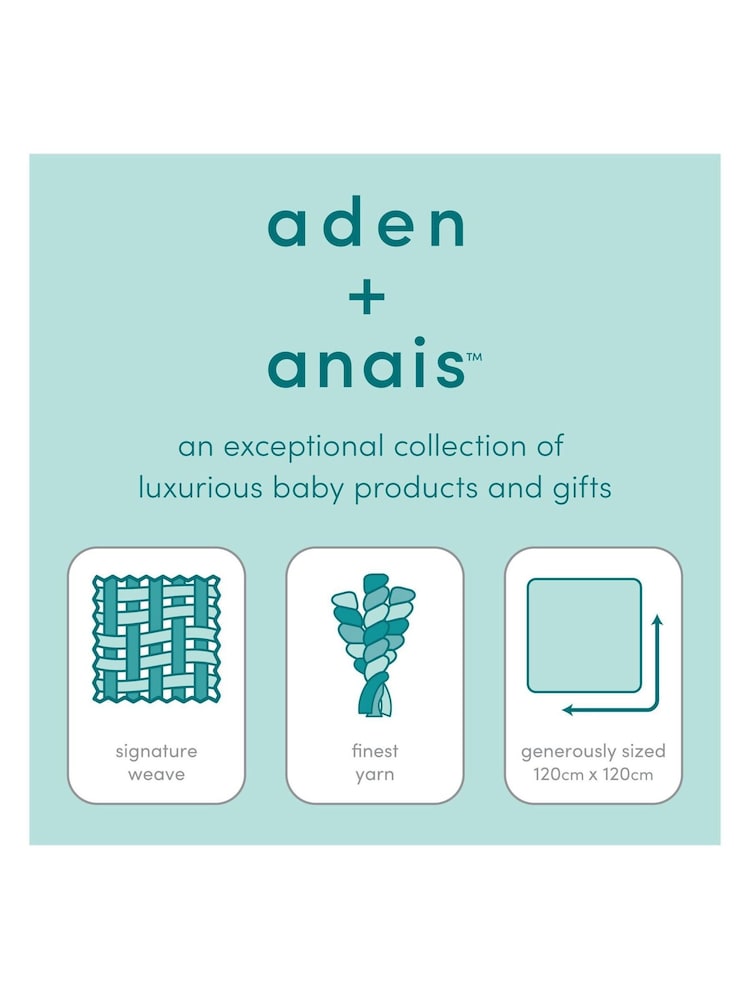 aden + anais White Large 100% Cotton Muslin Blankets 3 Pack - Image 5 of 6