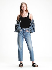 Gap Black Ribbed Scoop Neck Vest - Image 1 of 1