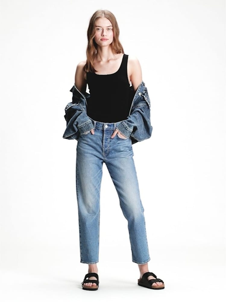 Gap Black Ribbed Scoop Neck Vest - Image 1 of 1