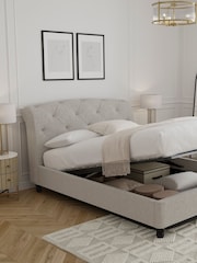 Wool Blend Natural Stone Hartford Upholstered Ottoman Storage Bed Frame - Image 2 of 9