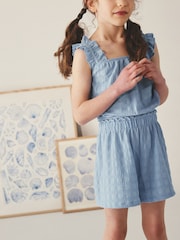 Blue Textured Vest and Short Set (3-16yrs) - Image 4 of 7
