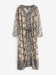 Black/Cream Summer Maxi Kaftan Dress - Image 1 of 2