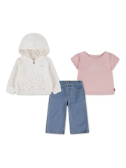 طقم من 3 قطع مكوّن من بودي سوت وهودي وبنطلون رياضي من ®Levi's - صورة 1 من 5