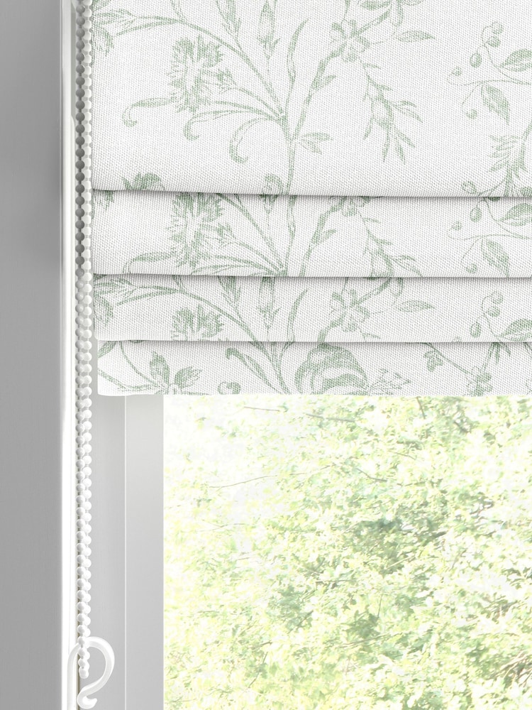 Laura Ashley Duck Egg Aria Made to Measure Roman 100% Cotton Blinds - Image 2 of 6