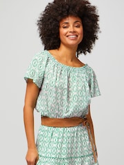 Aspiga Green Ilana Cotton Crop Top - Image 3 of 7