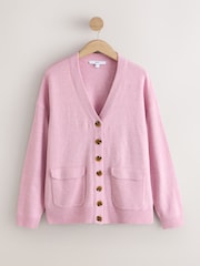 Light Pink Supersoft Mid Length V-Neck Cardigan - Image 1 of 3