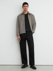 Reiss Black Dayton Cotton V-neck Tailored-Fit T-Shirt - Image 3 of 6