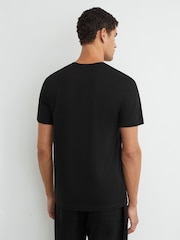 Reiss Black Dayton Cotton V-neck Tailored-Fit T-Shirt - Image 5 of 6