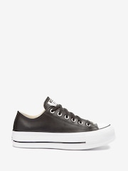 Converse Black Chuck Taylor All Star Lift Mono Leather Low Trainers - Image 1 of 16
