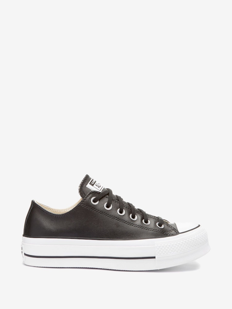 Converse Black Chuck Taylor All Star Lift Mono Leather Low Trainers - Image 1 of 16