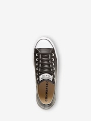 Converse Black Chuck Taylor All Star Lift Mono Leather Low Trainers - Image 10 of 16