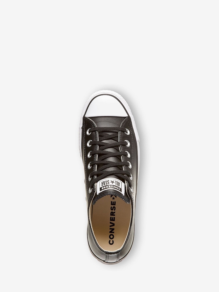 Converse Black Chuck Taylor All Star Lift Mono Leather Low Trainers - Image 10 of 16