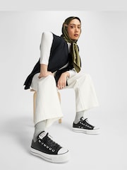 Converse Black Chuck Taylor All Star Lift Mono Leather Low Trainers - Image 15 of 16