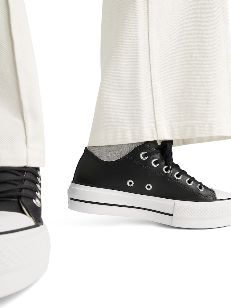 Converse Black Chuck Taylor All Star Lift Mono Leather Low Trainers - Image 16 of 16
