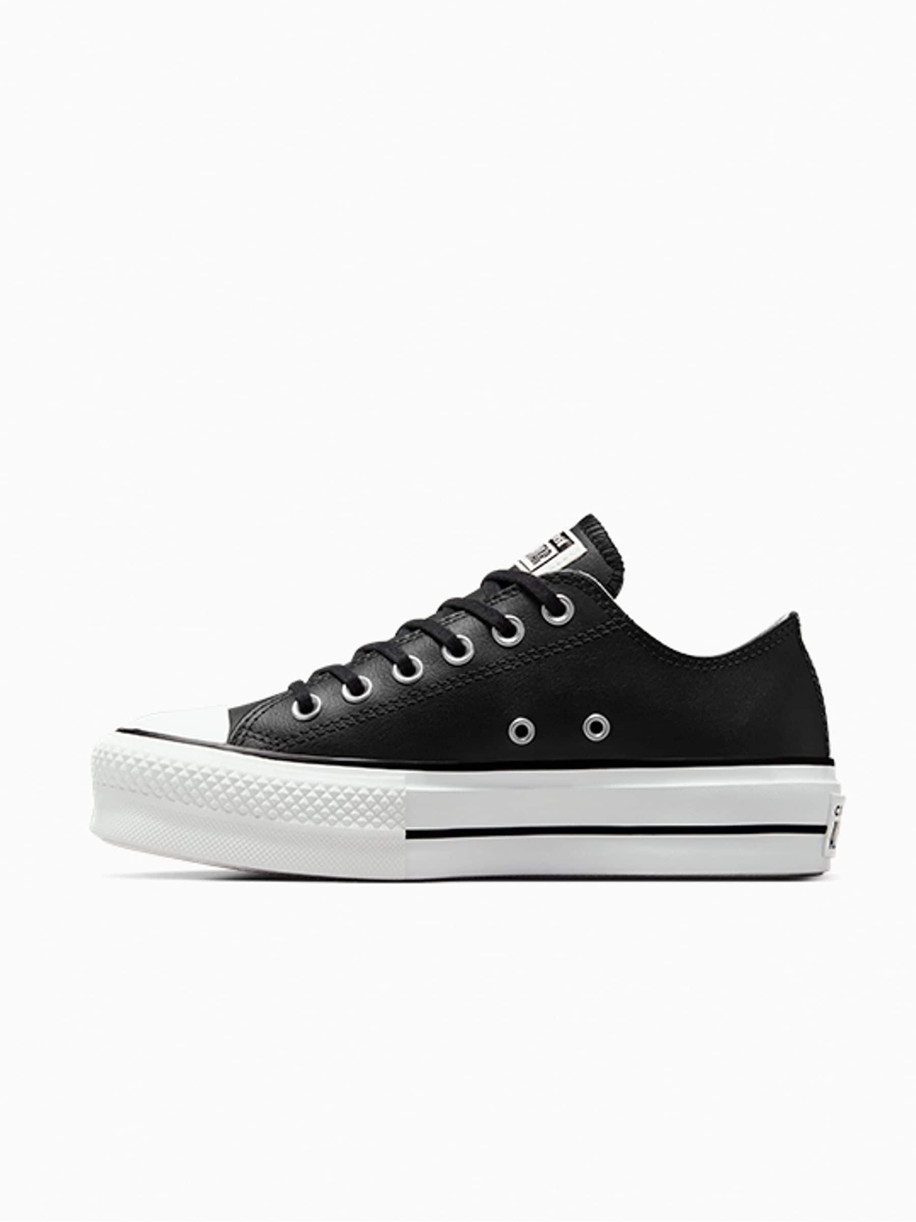 Converse Black Chuck Taylor All Star Leather Lift Platform Trainers
