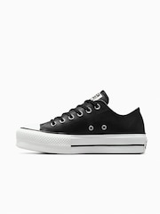 Converse Black Chuck Taylor All Star Lift Mono Leather Low Trainers - Image 2 of 16
