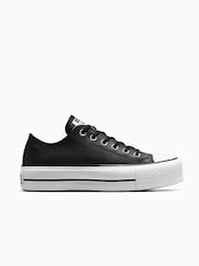 Converse Black Chuck Taylor All Star Lift Mono Leather Low Trainers - Image 3 of 16