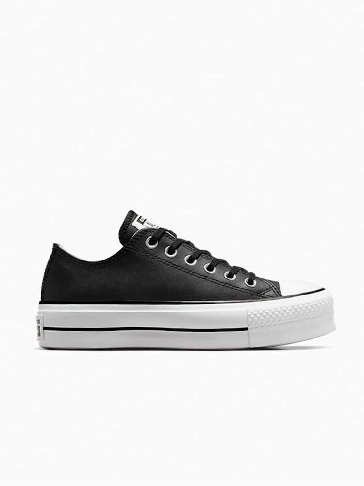 Converse Black Chuck Taylor All Star Lift Mono Leather Low Trainers - Image 3 of 16