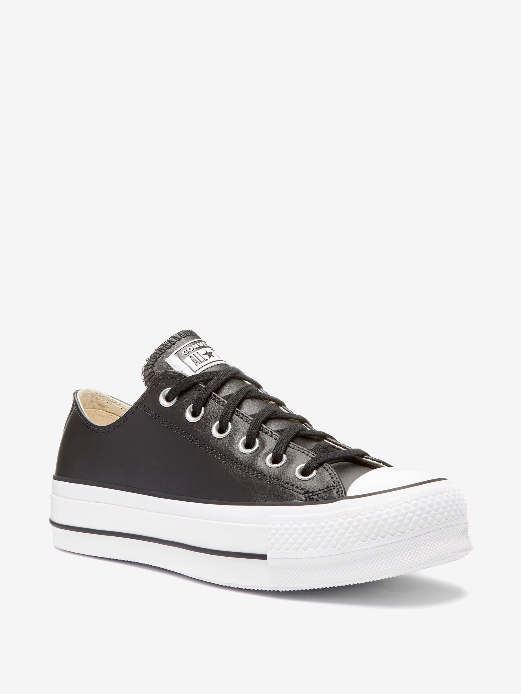 Converse chuck taylor all star leather platform low trainers in white online